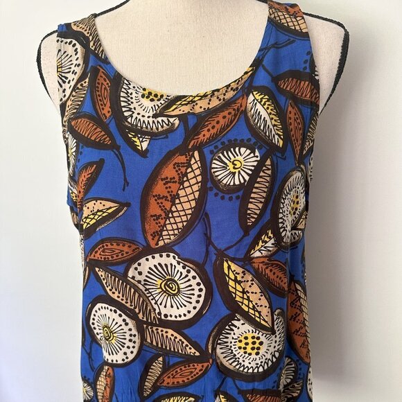 d'mora Blue All Over  Print Sleevless Blouse Womens M NWOT - Picture 8 of 8